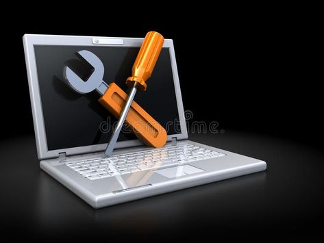 Laptop repair vector illustration Computer Technician, Computer Problems, Computer Repair Services, Computer Service, Refurbished Laptops, Pc Repair, Computer Parts, Laptop Parts, Laptop Repair