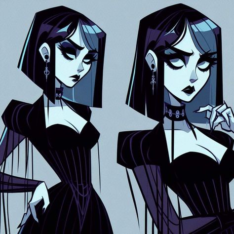 Gothic Cartoon Characters, Goth Art, Sketchbook Inspiration, Character Design References, Sketchbook Art Inspiration, Art Inspiration Drawing, Creature Art, Cartoon Art Styles, Art Reference Poses