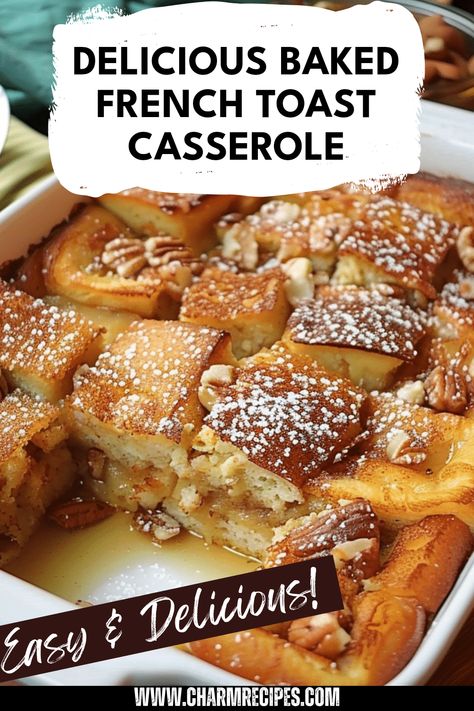 Start your day with this simple yet flavorful Baked French Toast Casserole that will make every morning feel special. With easy-to-follow steps and delicious ingredients, you can create a satisfying dish that combines the sweetness of French toast with the warmth of a casserole. Perfect for family gatherings, holidays, or special breakfast occasions, this recipe is a game-changer. Airy brioche bread, creamy custard, and a sprinkle of cinnamon come together effortlessly, making breakfast preparation a joy! Enjoy every heavenly bite. French Bread French Toast Bake, White Bread French Toast Casserole, Easy Baked French Toast Casserole, Hawaiian Bread French Toast Casserole, French Toast Egg Bake, Old Bread Recipes Breakfast, Brioche Bread Casserole, Recipes Using Brioche Bread, French Toast Casserole With Cream Cheese