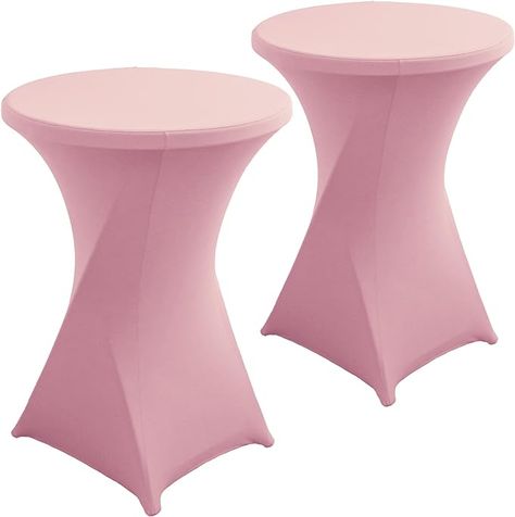 Amazon.com: Jusmate 2 Pack Pink Spandex Cocktail Table Covers 32x43 Inch, Stretch Round Cocktail Tablecloth, Fitted Highboy Table Cover Cloth for Wedding, Party, Banquet, Event : Home & Kitchen Highboy Table, Dj Table, Fitted Table Cover, Vendor Displays, Top Cocktails, Circle Table, Touch Table, Round Tables, Party Bar