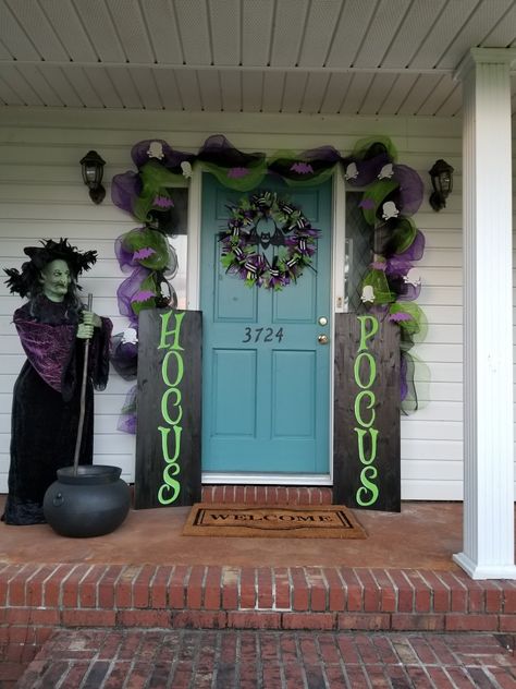 Halloween front porch decorations  Halloween witch decorations Hocus Pocus Halloween decor Diy Halloween Porch, Porch Christmas Tree, Hocus Pocus Halloween Decor, Cheap Halloween Diy, Cheap Diy Halloween Decorations, Easy Diy Halloween Decorations, Halloween Front Porch Decor, Halloween Witch Decorations, Halloween Porch Decorations