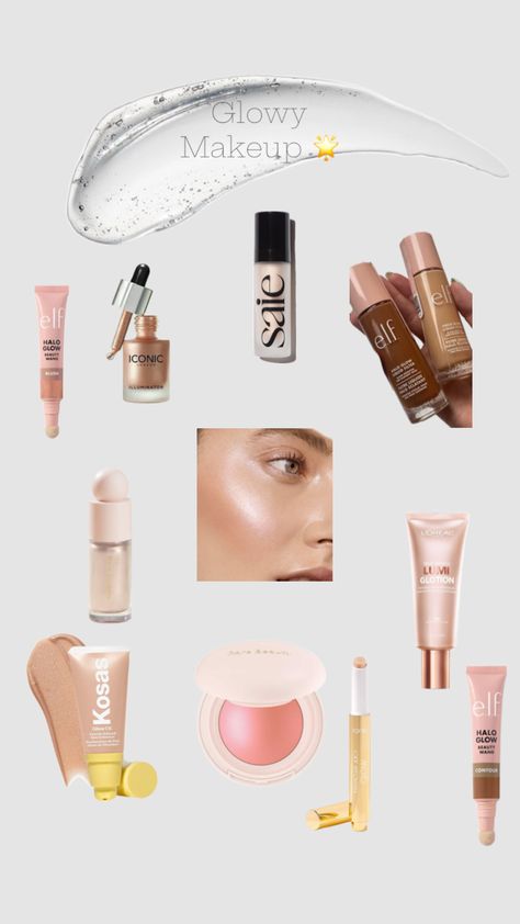 Glowing make up products!! #makeup #glowing #glowy #glowymakeup #elf #rarebeauty #fentybeauty #beauty #skin #skincare #natural Glowy Makeup Products, Glowy Skin Products, Glowy Skincare, Skincare Natural, Glowy Skin, Glowy Makeup, Skin Skincare, Skin Products, Natural Makeup Looks