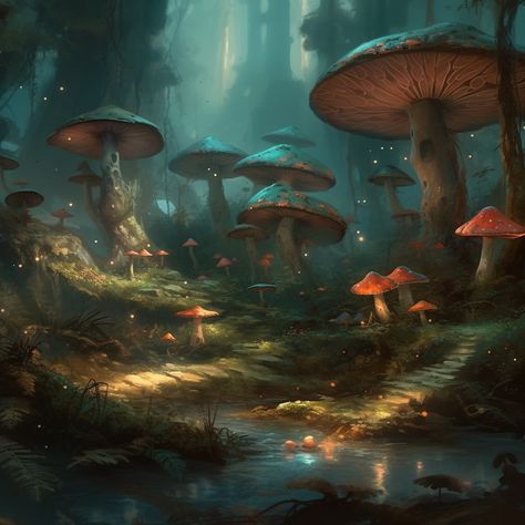 Mushroom Background, Forest Drawing, Forest Color, Fantasy Forest, Apple Watch Wallpaper, Mushroom Art, Magical Forest, Fantasy Landscape, Fantasy World