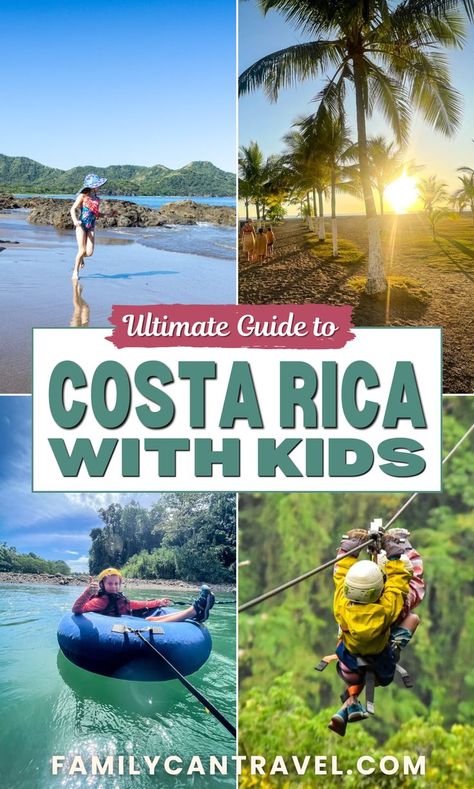 Have you got Costa Rica in your summer bucket list? Check out our ultimate guide to Costa Rica with kids, and start planning an epic family trip to this beautiful region in Central America. In this post, we share essential Costa Rica travel tips, including how to plan your Costa Rica vacation, getting around Costa Rica with kids, our family-friendly Costa Rica road trip itinerary, and all the best things to do in Costa Rica with kids! Costa Rico, Costa Rica With Kids, Arenal Costa Rica, Costa Rica Wildlife, Costa Rica Travel Guide, Arenal Volcano, Visit Costa Rica, Family Friendly Resorts, Costa Rica Vacation