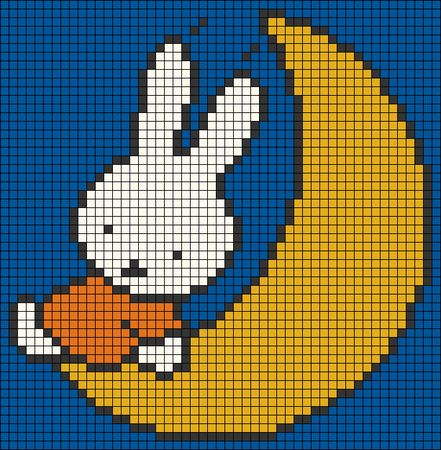 Alpha pattern #163420 | BraceletBook Newjeans Alpha Pattern, Miffy Cross Stitch, Miffy Alpha Pattern, Miffy Pixel Art, Miffy Crochet Pattern, Alpha Patterns Pixel Art, Miffy Crochet, Miffy Bunny, Black Pixel