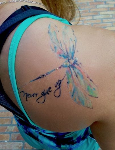 Top 15 Dragonfly Tattoo Designs | Styles At Life Tattoo Never Give Up, Watercolor Dragonfly Tattoo, Tatoo Dog, Flying Tattoo, Dragonfly Tattoo Design, Watercolor Dragonfly, Inspiration Tattoos, Dragonfly Tattoo, Cute Tattoos For Women