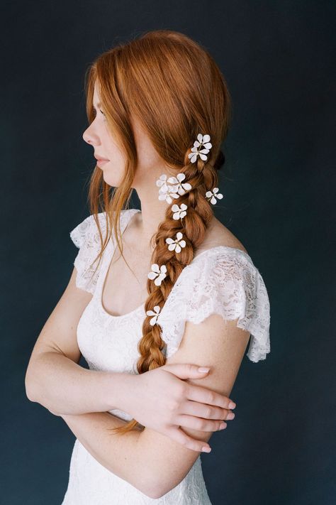 Floral wedding hair