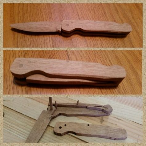 Diy Wooden Knife, Unique Pocket Knives, Wooden Pocket Knife, Wood Carving For Beginners, Diy Knife, Knife Patterns, Wooden Knife, Wood Knife, Wood Shop Projects