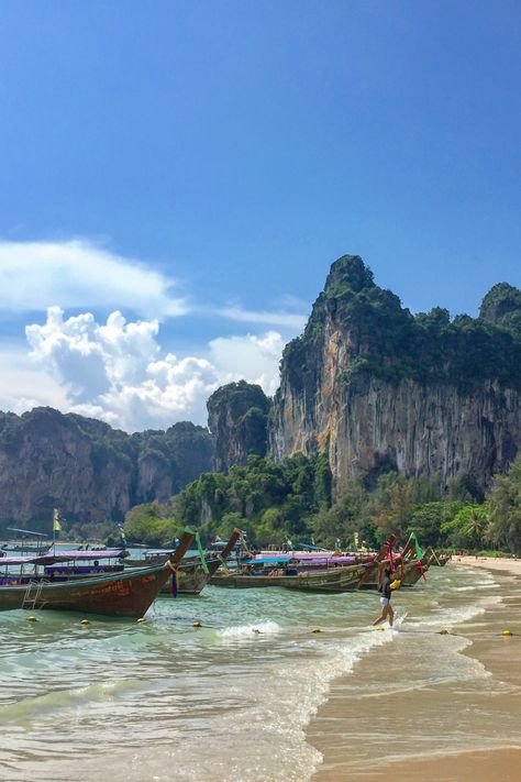 The town is usually buzzing with tourists and most boats to other island destinations can be taken from here. Ao Nang does not have paved roads all the way through, so some parts can be explored on a scooter or by foot while others would require a boat. Beautiful beaches can be found in and around the Ao Nang region. Ao Nang is also one of your best options in these regions for nightlife. Tip: Check out the weekend night market – especially for cheap, authentic, and yummy street food! Ao Nang Thailand, Thailand Instagram, Ao Nang Beach, Weekend Night, Backpacking Asia, Ao Nang, Island Destinations, Se Asia, Scenic Beauty