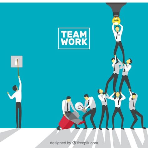 Concept about teamwork, bulb | Premium Vector #Freepik #vector #business-concept #company-team #entrepreneur #teamwork Teamwork Poster, Doodle Background, Business Poster, Id Card Template, Business Banner, Letterhead Template, Food Poster Design, Team Work, Business Flyer Templates