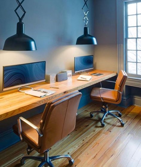 Diy Office Desk, Office Desk Designs, Minimalist Home Office, Contemporary Home Office, Diy Office, Small Home Office, Design Industrial, Modern Home Office, Home Office Setup