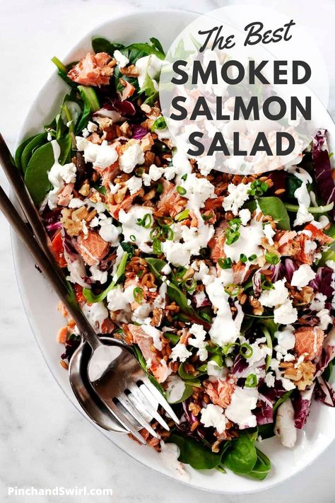 Recipes With Cold Smoked Salmon, Smoked Salmon Salad Recipes, Smoked Salmon Salad, Crab Salad Recipe, Salmon Salad Recipes, Smoked Salmon Recipes, Brunch Spread, Goat Cheese Recipes, Easy Salad