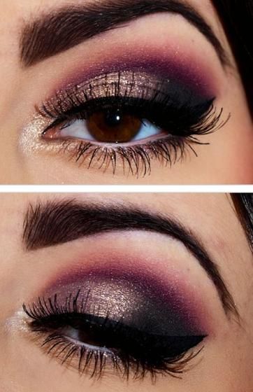 Fantastic Purple Eye Makeup Idea #promgirl #makeup #eyes Gold Smoky Eye, Mat Makeup, Purple Eye Makeup Tutorial, Smoky Eye Tutorial, Alat Makeup, New Years Eve Makeup, Gold Eye Makeup, Makeup Tip, Purple Eye Makeup