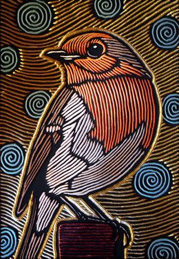 Robin Linocut, Block Printing Ideas Design, Robin Artwork, Woodcut Art, Lino Cuts, Linocut Printmaking, Lino Art, Lino Prints, Lino Cut