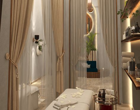 Massage Room Design Luxury, Luxury Massage Room, Facial Room Decor, Massage Room Aesthetic, Solo Esthetician Room, Massage Room Ideas, Esthetician Studio, Solo Esthetician, Salon Decor Ideas