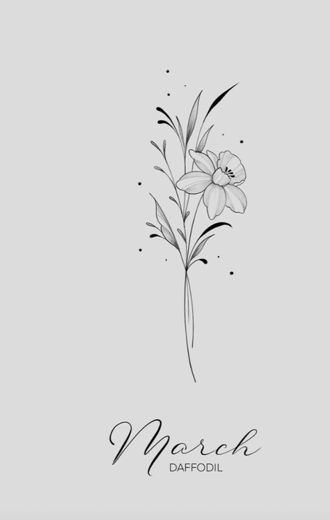 Flower Pisces Tattoo, Fine Line March Flower Tattoo, Flowers And Water Tattoo, March And December Birth Flower Tattoo Together, Tattoos For Moms Of 3, Shoulder Flower Tattoo Designs, Daffodil And Sweet Pea Tattoo, Pisces Flower Tattoo Birth Month, Daffodil Tattoo Small Simple