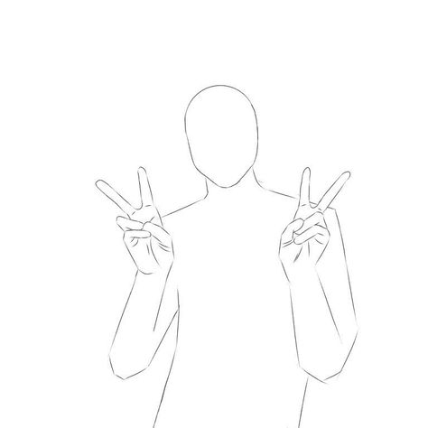 Reference Peace Sign Pose, Art Poses Peace Sign, Poses With Peace Sign Drawing, Body Base Drawing Peace Sign, Peace Sign Hand Drawing Anime, Hand Poses Peace Sign, Peace Signs Drawing, Anime Hands Peace Sign, Peace Hands Reference