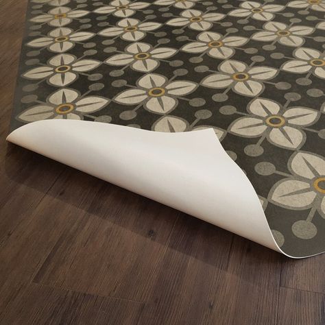 Spicher and Company Vintage Vinyl Floor Cloths Daffodils Modern Area Rugs | Rugs Direct Bathroom Mold, Hallway Tiles, Vinyl Floor Mats, Vinyl Rugs, Vinyl Floor Cloths, Vintage Vinyl Flooring, Indoor Mats, Farmhouse Flooring, Floor Cloths