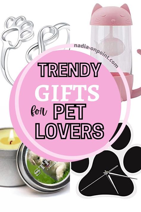 Trendy Gift Guide and Ideas! Here are some Pets and Pet Parent Gift Ideas! Do you know a Pet Parent? If so, here are some trendy gifts all pet lovers will adore! It doesn't matter if hey have a Dog or a Cat, the following gifts will be perfect for all Pet Lovers. They will also make a great Christmas Gift. #pets #pet #petlovers #cat #dog #birds #hamster Parent Gift Ideas, Dog Sitter Gift, Christmas Gift Baskets Diy, Dog Themed Gifts, Gifts For Animal Lovers, Pet Parent Gifts, Dog Bakery, Diy Gift Baskets, Gift For Cat Lover