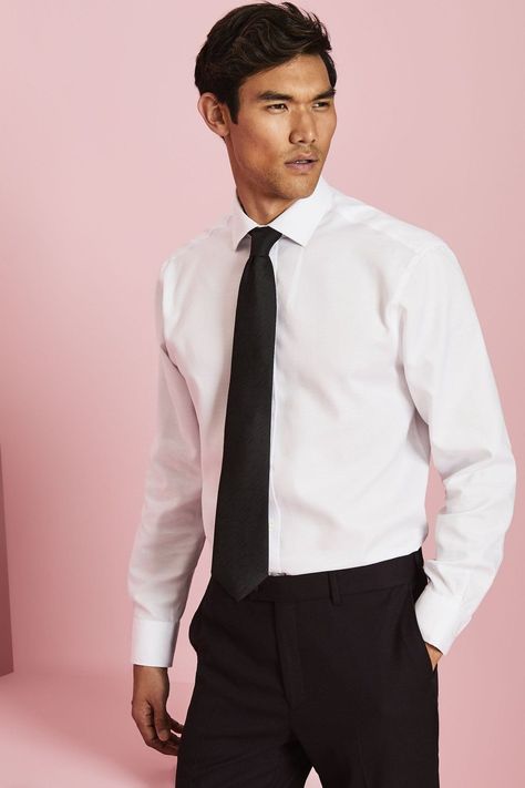 Plain Tie, Black Color: Black- #Black #colour #Plain #Tie Check more at https://howcandothis.com/manstyle/plain-tie-black-color-black/ Black And White Uniform, White Shirt Outfit For Men, Black Tie Men, White Shirt And Tie, Salary Man, Black Suit White Shirt, Men Formal Outfit, White Shirt With Tie, Workwear Wardrobe