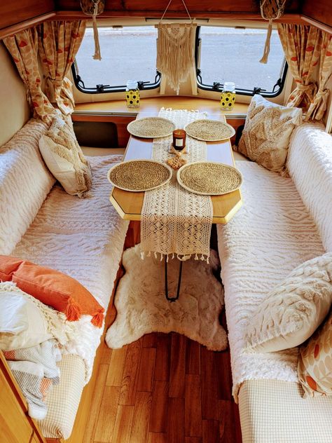 Updated 1999 Eriba Puck interior Eriba Puck Interiors, Eriba Puck, Boho Camper, Caravan Vintage, Caravan Decor, Caravan Makeover, Camping Camper, Vintage Caravan, Camper Van Conversion Diy