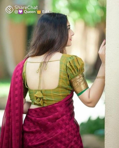 Blouse Plain Designs, Puffs Sleeves Blouse, New Model Puff Sleeve Blouse, Traditional Blouse Neck Designs, Plain Blouse Neck Designs, Plain Blouse Models, Pattu Saree Plain Blouse Designs Simple, Plain Blouse Back Designs, Gold Blouse Designs Latest Simple