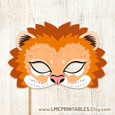 Lion Mask Printable Animal Masks Halloween Costume Safari Funny Party PDF Adults Kids Feline Birthday Masquerade Lion King Jungle Childrens - Etsy