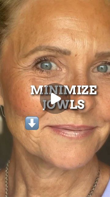 Kimberly Weimer on Instagram: "Jowls are sagging skin around the jawline as a result of aging or loss of skin elasticity. To conceal jowls try this technique-

✅Use a contour shade that is about two shades darker than your skin tone. Cooler tones work best for this job. 

✅Start at your ear and follow the jawline until you see where the jowl starts and the sagging begins. 

✅Continue moving straight ahead and you may have to veer off the jawline just a hair. The idea is to give the illusion that the sagging area is not there and contour does just that- it recedes the jowl area. 

SAVE THIS VIDEO FOR FUTURE REFERENCE. 🔥

Was this a good tip📍? Tell me in the comments. 

Jewelry @blueyedhorse code kim10 

#jowls #midlife #menopause #saggingskin #collagen #skinelasticity #makeuptechniques #m Make Up To Hide Jowls, Jowls Sagging, Saggy Face, Face Massage Anti Aging, Sagging Face, Saggy Neck, Face Massage, Sagging Skin, Makeup Techniques