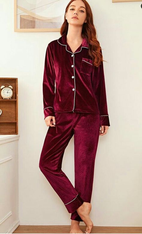 Night Suit For Women Winter, Velvet Night Suit For Women, Night Dress For Women 2024, Winter Night Suits For Women, Night Suit For Winter, Winter Night Suit, Pikachu Hoodie, Night Wear Dress, Night Suit For Women