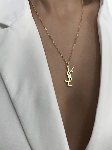 Yves Saint Laurent Aesthetic, Saint Laurent Aesthetic, Saint Laurent Necklace, Ysl Aesthetic, Ysl Necklace, Ysl Jewelry, Saint Laurent Fashion, Nyc Girl, Jewelry Tattoo