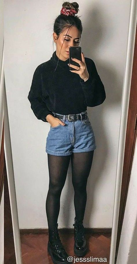 @AranzaDrive ❁ Diy Octoberfest Outfits Women, Corset And Flannel Outfit, La Inspired Outfits, Skirt And Tights Outfit Fall, Casual Goth Fall Outfits, Alt Chic Outfit, Emo Outfits Women, Hot Fall Outfits Weather, Guest Outfit For Wedding