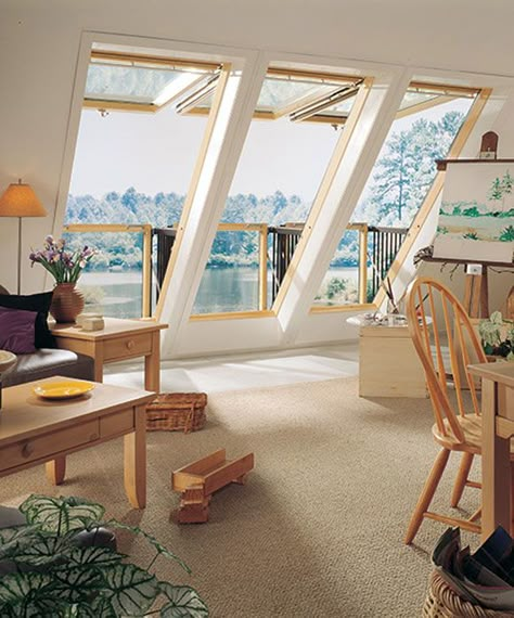 Architecture Light, Window Bedroom, Attic Bedroom Designs, Attic Loft, Garden Window, Small Attic, Sunroom Designs, Attic Bedrooms, Attic Renovation