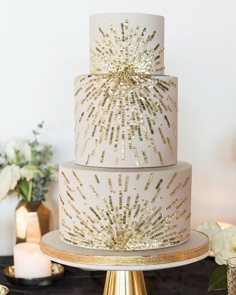 Sequin Cake, Sparkle Cake, Sunshine Cake, Art Deco Cake, Festival Bride, Nye Wedding, Amazing Wedding Cakes, Gatsby Wedding, Gatsby Party