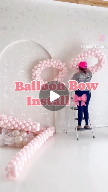 Bow Balloon Backdrop, Balloon Bow Garland, Bow Balloon Garland, Bow Balloon Arch, Wedding Balloon Decor, Balloon Bow, Bridal Bow, Bow Inspiration, Bow Garland