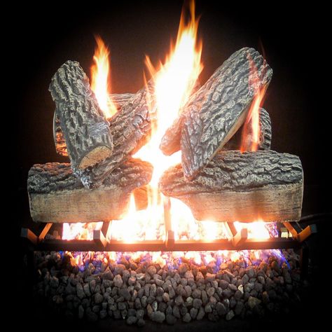 Tretco Compete Spit Oak Gas Log Kit Fireplace Display, Gas Insert, Clean Fireplace, Log Home Plans, Gas Log Sets, Fireplace Logs, Gas Logs, Gas Fireplace, Log Homes