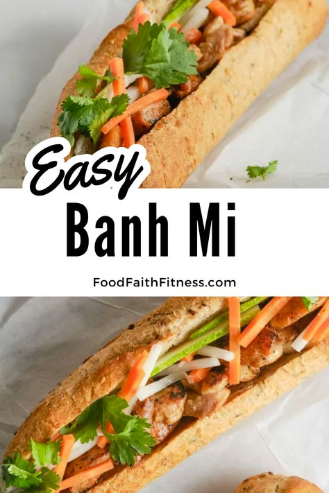 Savor the spirit of Vietnam effortlessly with our easy Banh Mi sandwich! A fusion of flavors and textures, wrapped up in a delicious creation that's simple to make yet oh-so-satisfying. Elevate your sandwich game today. Chicken Banh Mi, Banh Mi Recipe, Vietnamese Sandwich, Bahn Mi, Banh Mi Sandwich, Spring Roll Recipe, Pickled Carrots, Chicken Slices, Chicken Kabobs