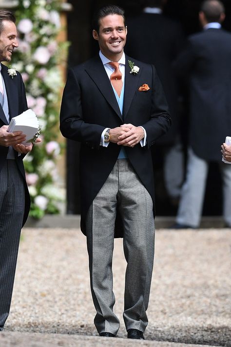 Giving traditional wedding morning dress a twist | British GQ Wedding Morning Suits, Night Wear Pajamas, Pippa Middleton Wedding, Morning Suit, Posh Wedding, Black Tie Tuxedo, Best Suits For Men, Wedding Groomsmen Attire, Morning Coat