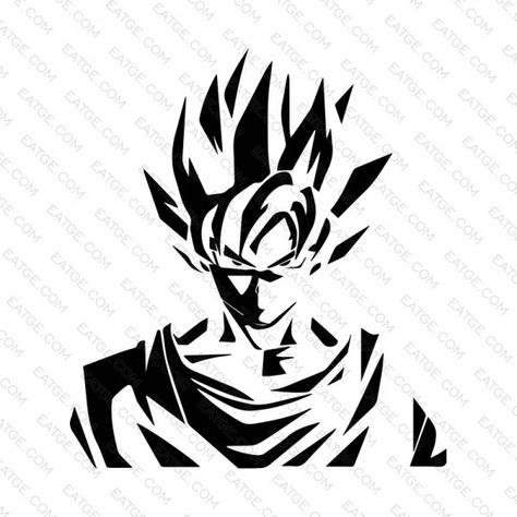 Goku Silhouette Goku Svg File Free, Goku Stencil, Cricut Binder, Goku White, Anime Bike, Emo Girl Wallpaper, Goku Silhouette, Japan Tattoos, Goku Characters