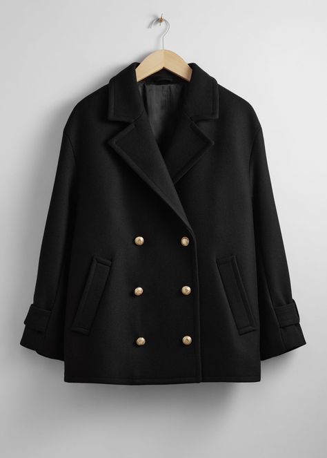 Long black wool coat