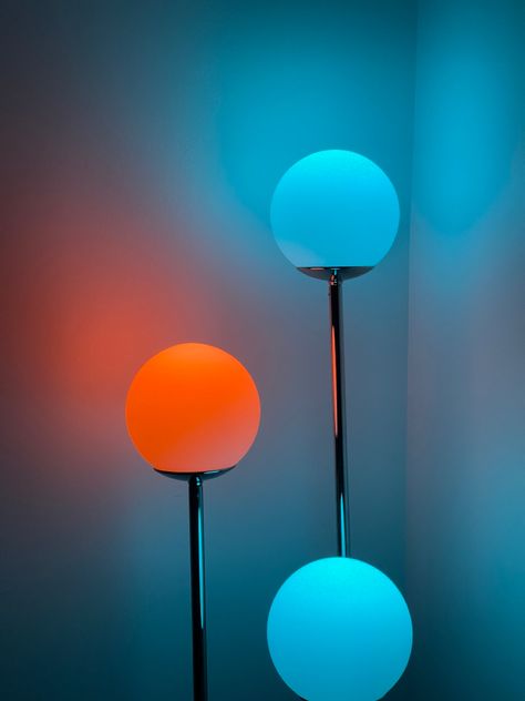 Ikea lamp eith color changing light bulbs sets mood perfectly Color Changing Floor Lamp, Colour Changing Lamp, Mood Lamp Aesthetic, Light Bulbs Aesthetic, Living Room Ambient Lighting, Bedroom Lighting Night, Ambient Lighting Aesthetic, Living Room Mood Lighting, Mood Lighting Ideas