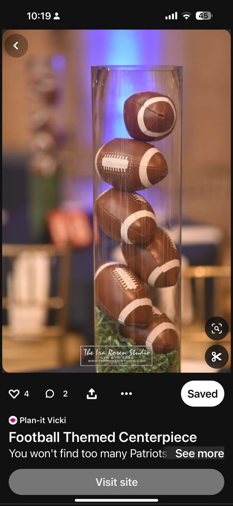 Football Centerpiece Ideas Diy, Football Banquet Decorations, Football Party Centerpieces, Football Banquet Centerpieces, Football Wedding Theme, Football Centerpieces, Banquet Centerpieces, Football Wedding, Football Banquet