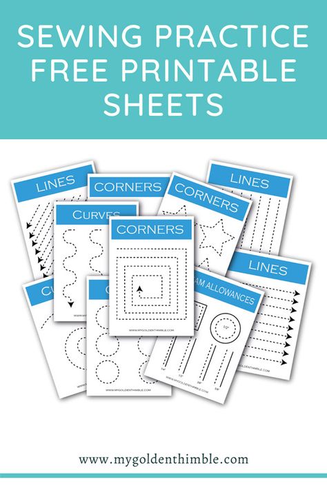 Sewing Practice Sheets. Use them to get perfect seams, every time. Patchwork, Sewing Lines Practice, Stitching Practice Sheet, Sewing Machine Practice, Parts Of A Sewing Machine Worksheet, Teaching Sewing To Kids, Practice Sewing Sheets Free Printable, Using A Sewing Machine For Beginners, Hand Sewing Practice