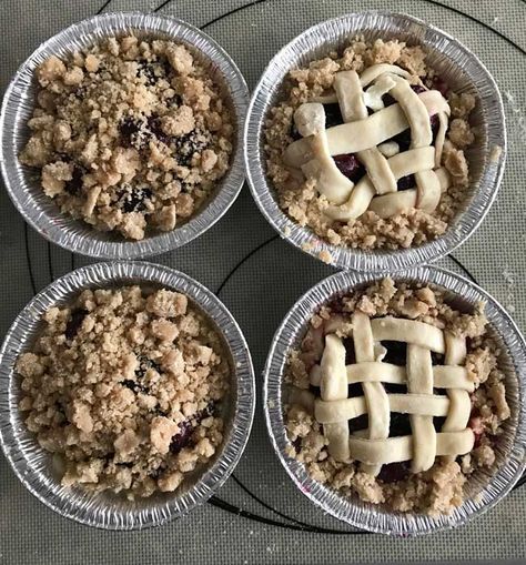 Mini Cherry Pies made in 5 inch disposable pie shells. 5 Inch Pie Recipes, 5 Inch Pies, Mini Peacon Pie, Individual Cherry Pies, Assorted Mini Pies, Small Cherry Pie Recipe, Cherry Pie Mini, Mini Fruit Pies, Cherry Pie Cookies