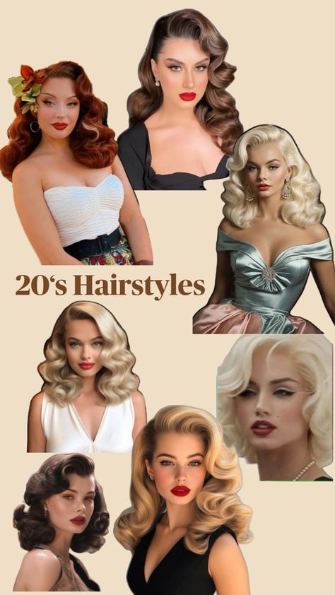 Vintage Hairstyles inspired by 1920‘s. 20 Hairstyles 1920s, Roaring 20s Hair, 1920s Hair Long, 20s Hairstyle, 20s Hairstyles, 1920s Wedding Hair, Roaring 20s Hairstyles, 1920 Hairstyles, 1920 Hair