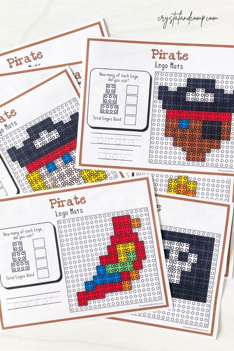 Lego Mat, Pirate Lego, Printable Lego, Pirate Activities, Pirate Crafts, Lego Education, Lego Club, Pirate Kids, Lego Worlds