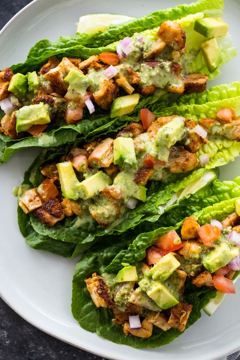 10 Easy Low Carb Lunch Options - Mad About Food Taco Night Recipes, Salat Wraps, Lettuce Wraps Healthy, Lettuce Tacos, Taco Lettuce Wraps, Low Carb Tacos, Diner Recept, Keto Taco, Chicken Taco