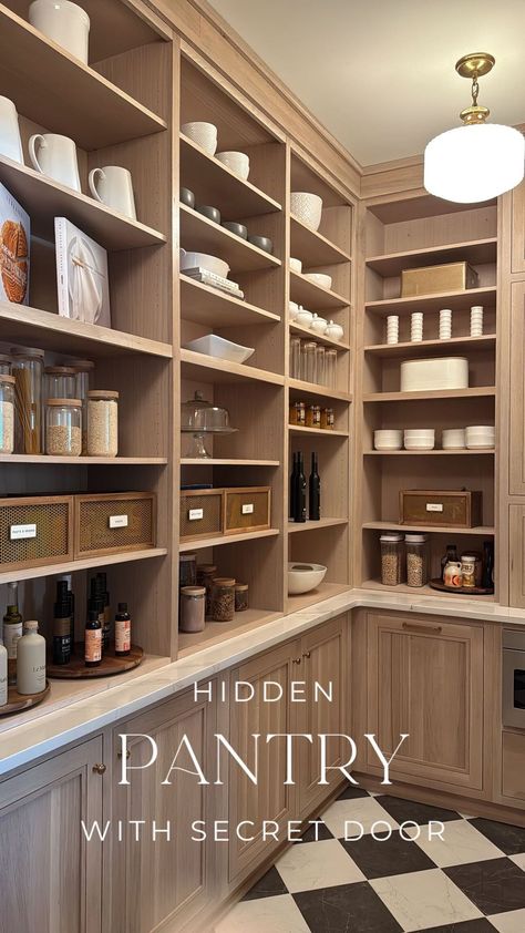 Alexa Anglin | It’s the ‘costco door’ for me 👏🏻 Game changer for bringing in groceries! #pantry #homedesign #kitchen | Instagram Butlers Kitchen Pantry, Organisation, Pantry Wood Door Ideas, Door In Pantry To Garage, Butlers Pantry Remodel, Floor To Ceiling Kitchen Pantry Cabinets, Morning Kitchen Pantry, Organized Pantry Aesthetic, Vegetable Pantry Storage