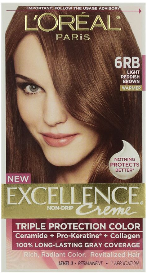 L'Oreal Excellence -6Rb Light Red Brown Hair Color, 1 ct -- You can get additional details at the image link. Light Reddish Brown Hair Color, Light Reddish Brown Hair, Brown Hair Pale Skin, Feria Hair Color, Reddish Brown Hair Color, Loreal Hair Color, Brown Hair Color Shades, Light Chestnut Brown, How To Dye Hair At Home