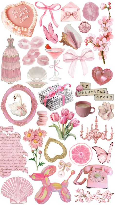 Scrapbook Pink Theme, Pink Coquette Layout, Pink Poster Aesthetic Coquette, Coquette Posters For Room Pink, Pretty Pink Aesthetic Collage, Bond Paper Design, Bond Paper, Pastel Pink, Soft Pink