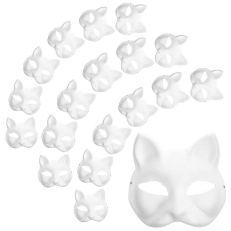 PRICES MAY VARY. Therian Mask Cat Mask: New upgrade cat mask is made of high quality cardboard material, easy to paint, not easy to penetrate, not easy to deform, nice cat mask therian and fox mask therian! Long-term and reusable. If you are ready to join "Therian", our therian mask with strap will be your best choice! Use your imagination to make unique therian masks! Animal Mask&DIY Craft:Cat masks to paint is made of high-quality easy-to-paint paper! You can use your imagination to make the c Animal Masks Diy, Mask For Party, Masquerade Mask Diy, Diy Halloween Masks, Cat Masks, Animal Dress, Blank Mask, Mask Cat, Animal Dress Up